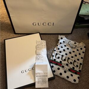 Gucci Black and White Polka Dot Tee